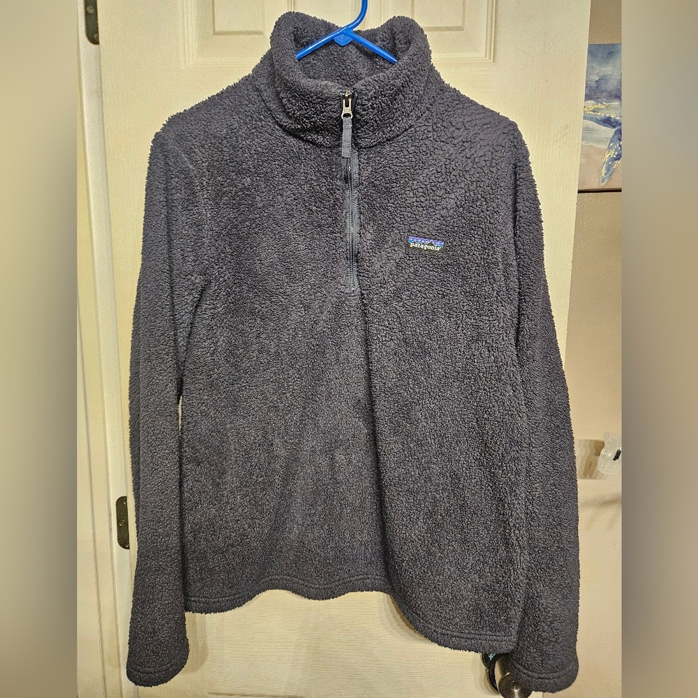 Patagonia dark blue fleece quarter zip Pullover Sweater sweatshirt womens large